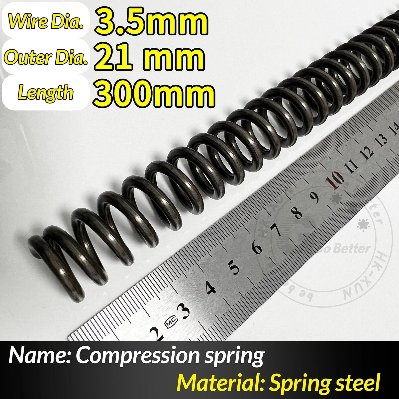 Compression Spring Pressure Springs, Wire Dia 2-3.5mm, OD 10-60mm, Length 300mm