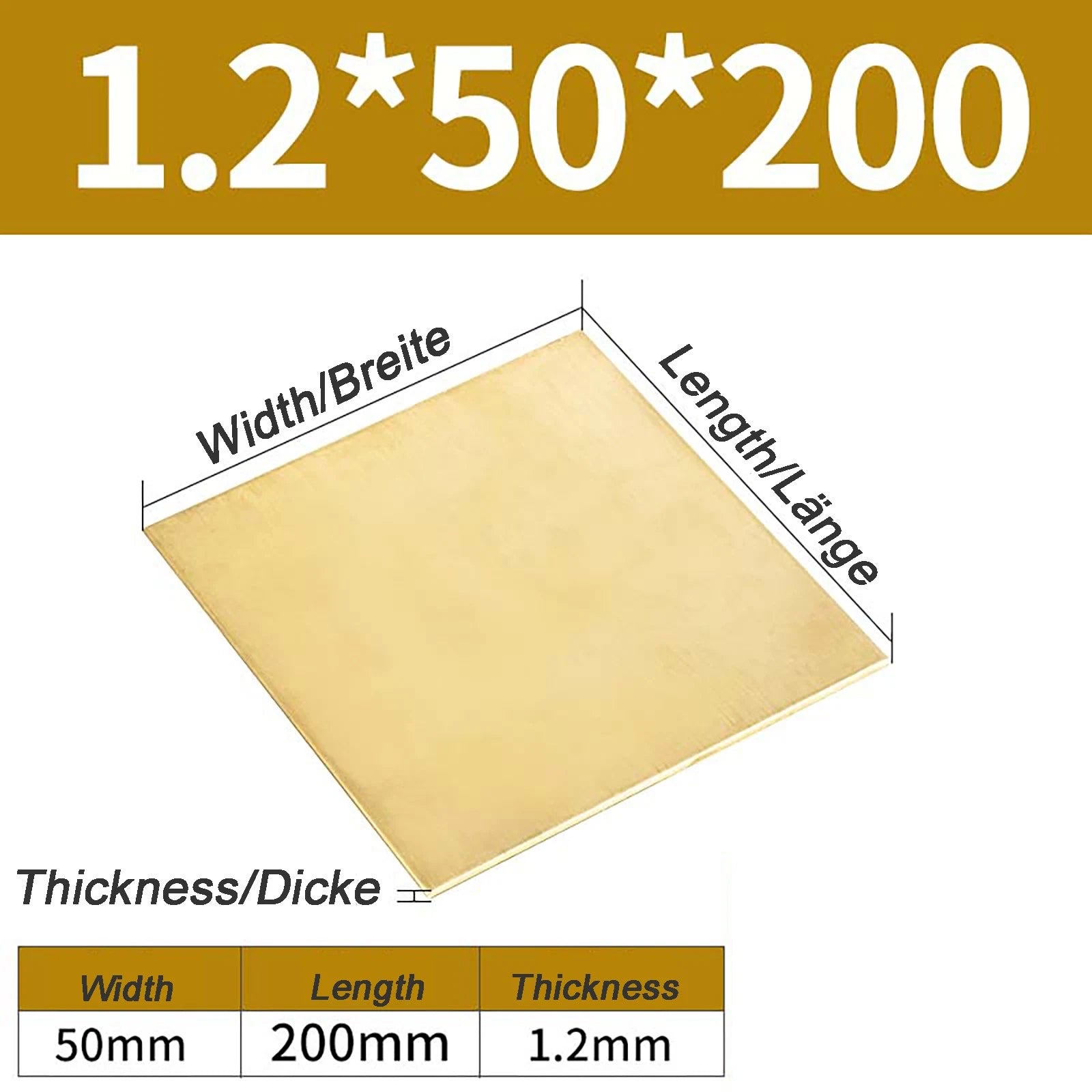 Natural Brass Sheet Metal guillotine cut - 0.3mm - 3.0mm - Multiple Sizes