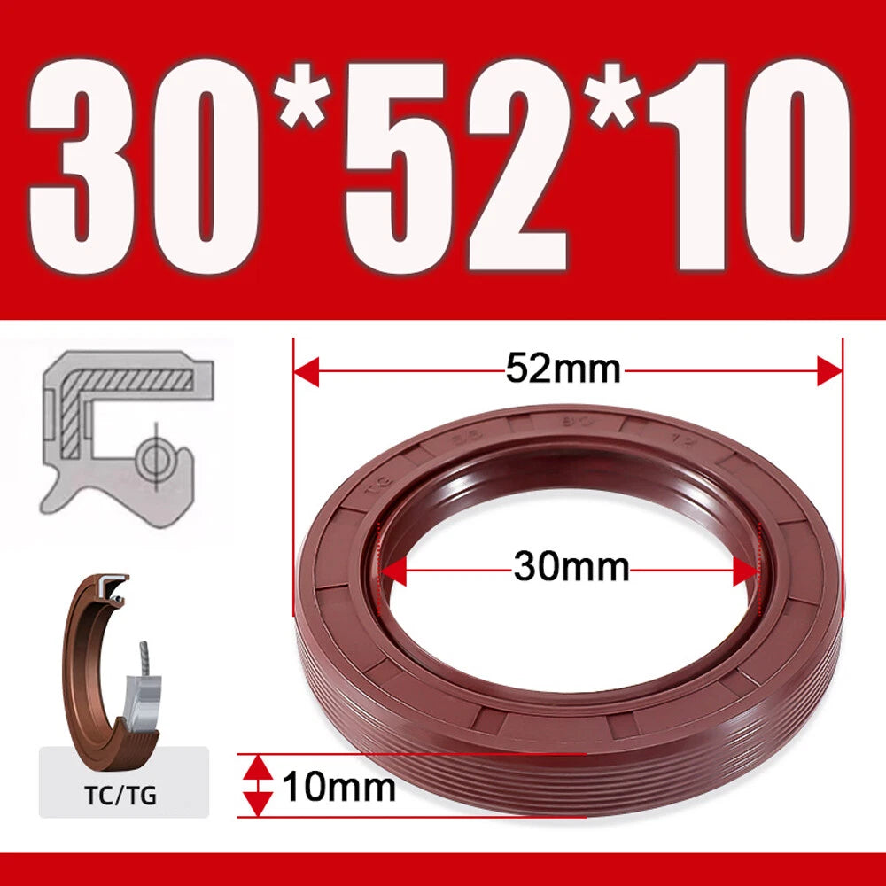 TC/TG Dual Lip FKM Oil Seal — Metric Rotary Shaft Sealing Ring, ID 25–50mm