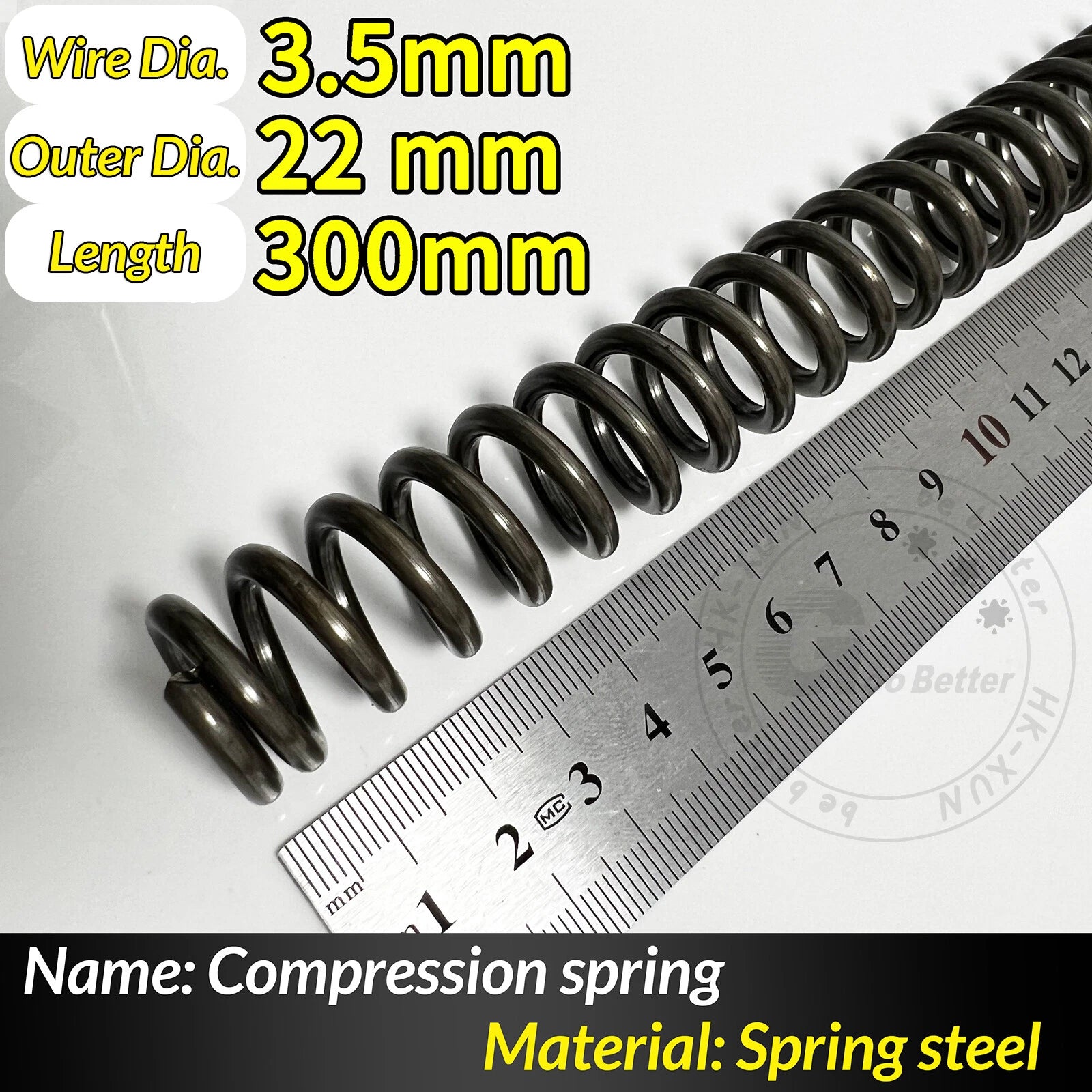 Compression Spring Pressure Springs, Wire Dia 2-3.5mm, OD 10-60mm, Length 300mm