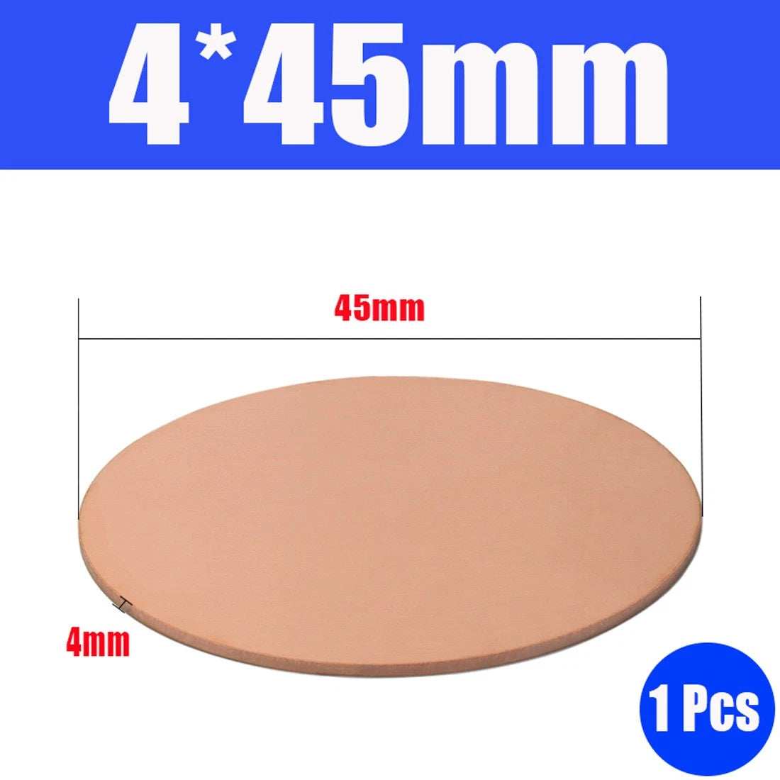 Thick 1.6-6mm Solid 99% Pure Copper Blanks Discs Ø 10-300mm Round Plate Metal