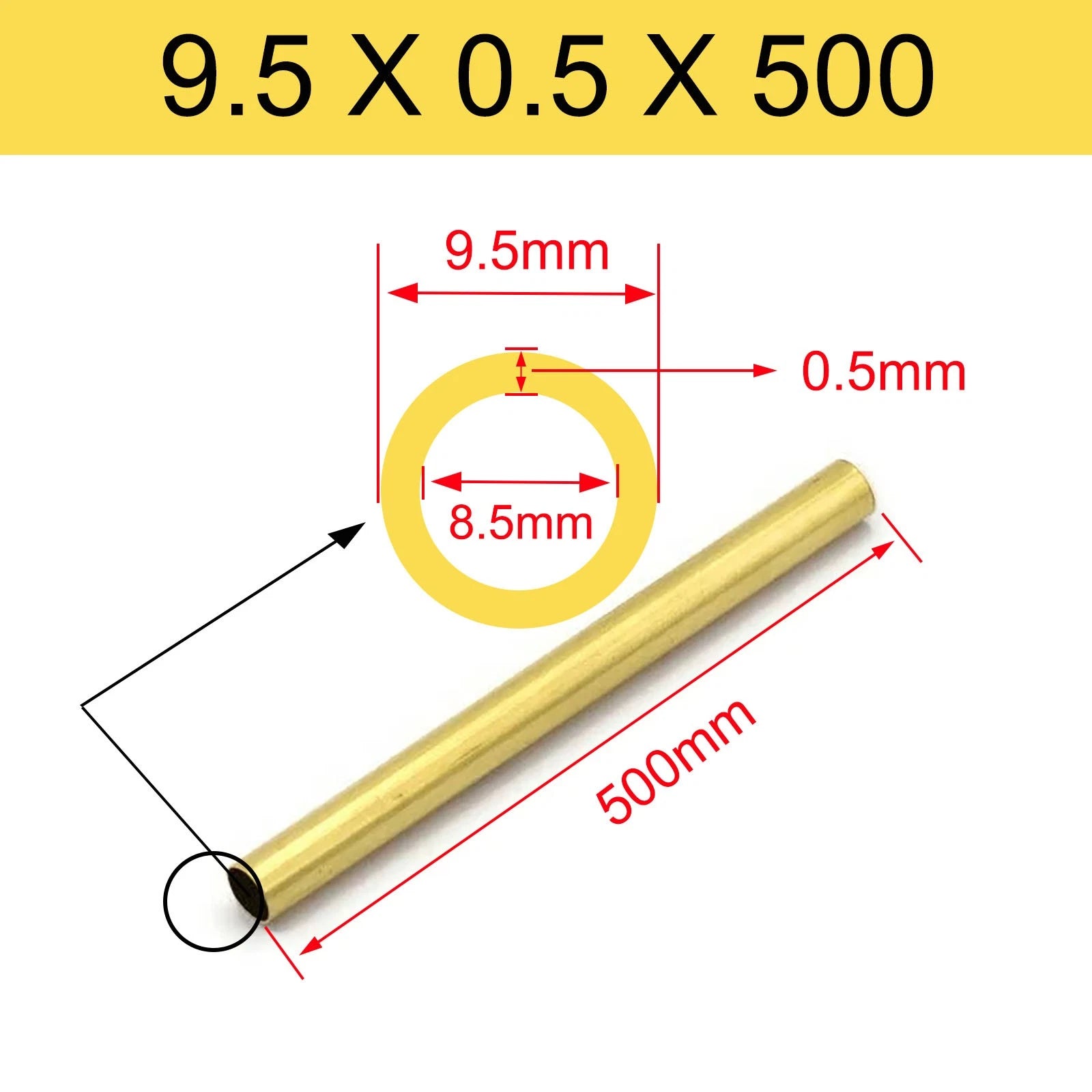Brass Tubes ROUND PIPE Cu 62% OD 2mm 3mm 4mm 5mm 6mm 7mm 8mm 9mm 10mm To 90mm
