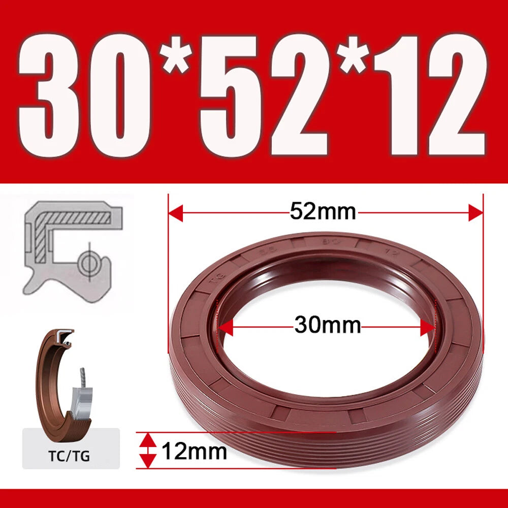 TC/TG Dual Lip FKM Oil Seal — Metric Rotary Shaft Sealing Ring, ID 25–50mm