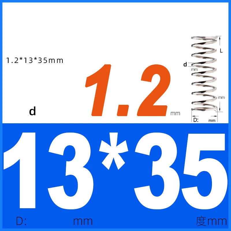 Compression Spring 1.2mm Wire Dia 8mm - 13mm OD Small Pressure Springs