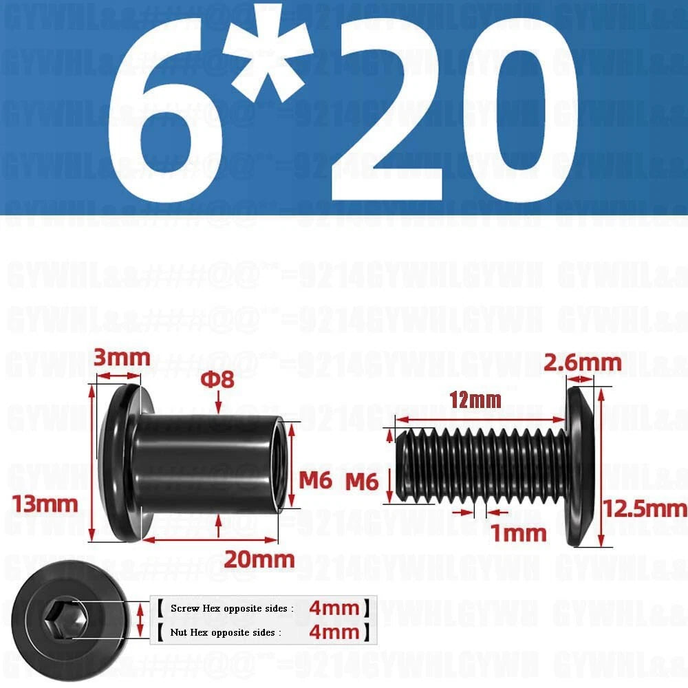 Metric Furniture Connector Bolts with End Cap Nuts — Stainless Steel M2 to M10