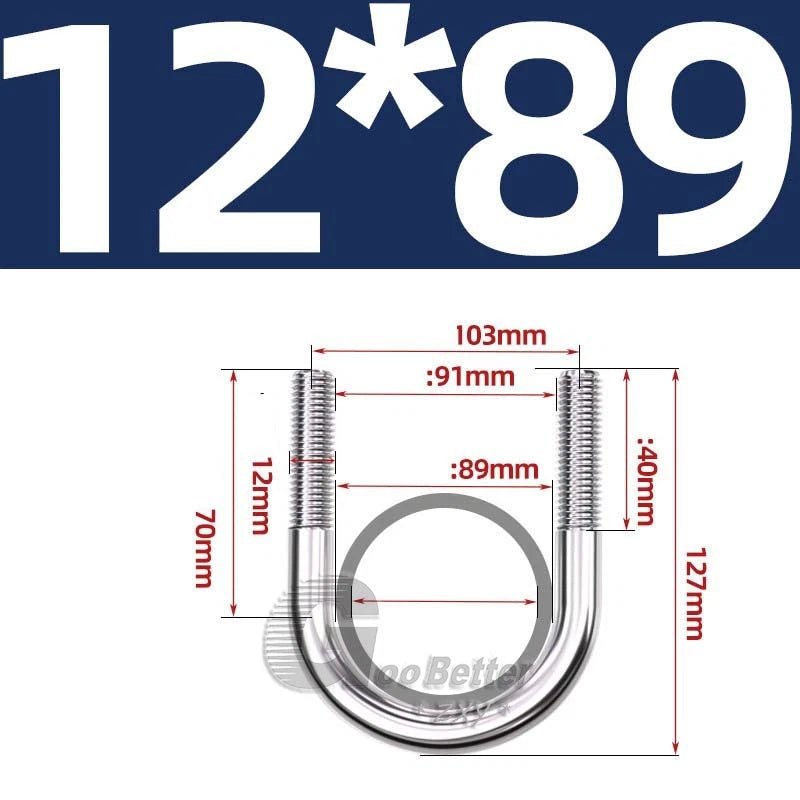 Square U - Bolts Stainless Steel — M6 to M24 | 304 A2 & 316 A4 Marine Grade - HomeDIYer