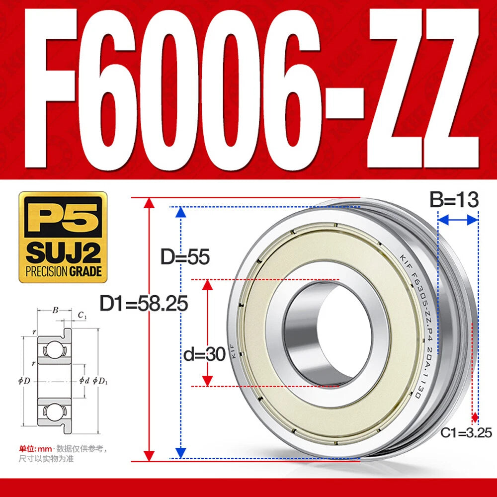 Mini Metal Shielded Flanged Ball Bearings - Model Complete Inner Diameter 2-50mm