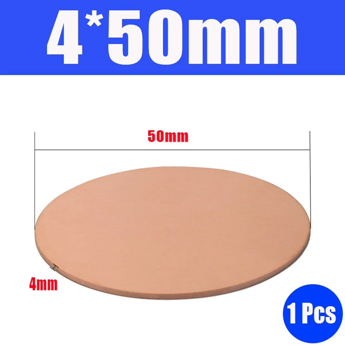 Thick 1.6-6mm Solid 99% Pure Copper Blanks Discs Ø 10-300mm Round Plate Metal