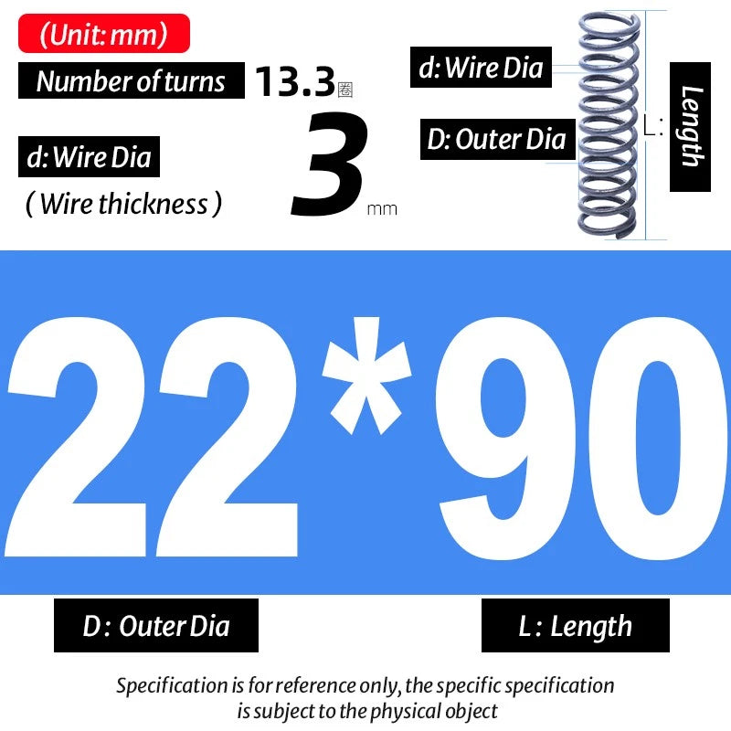 Compression Spring Pressure Big, Wire Dia 3.0mm Diameter 16-40mm Length 20-200mm