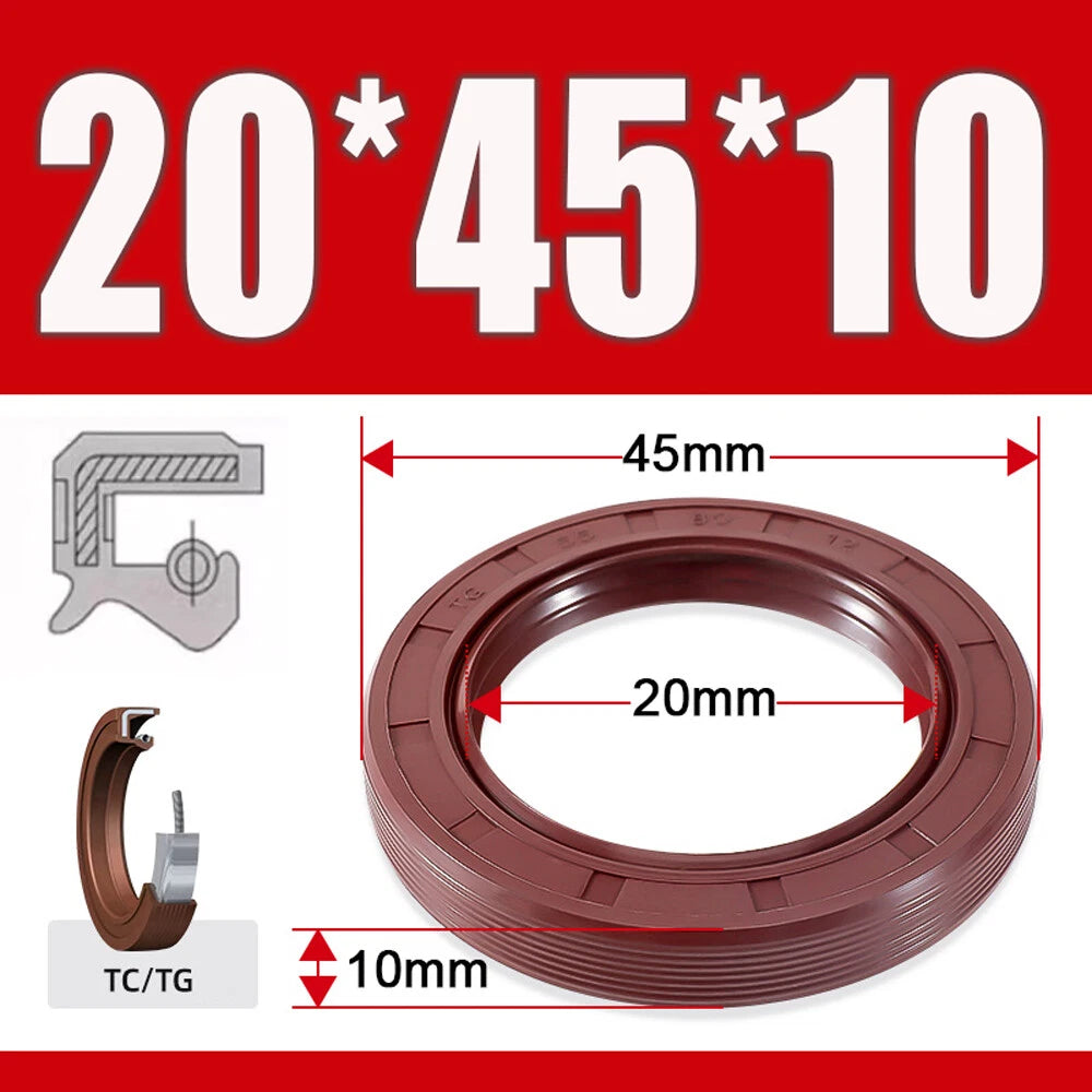 Metric TC Oil Seal FKM Dual Lip Rotary Shaft Seal 8mm–40mm Bore