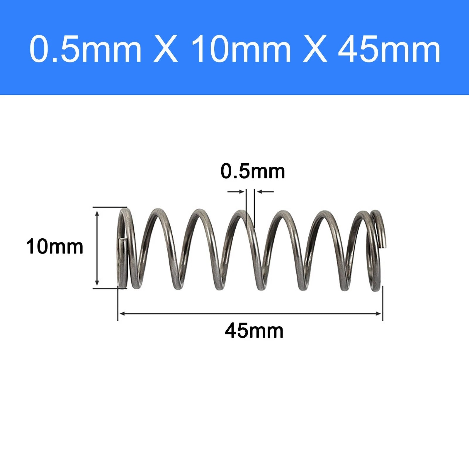 Compression Spring Spring Steel Pressure Coil Spring 0.5mm Wire OD 3-10mm DIY