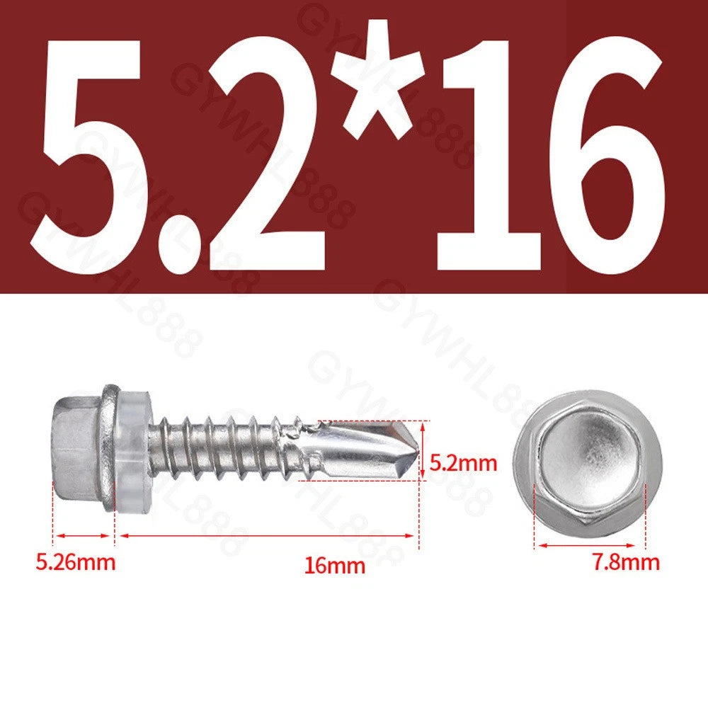410 & A2 Stainless Hex Head Self‑Drilling Tek Screws – for Metal Roofing & Sheeting