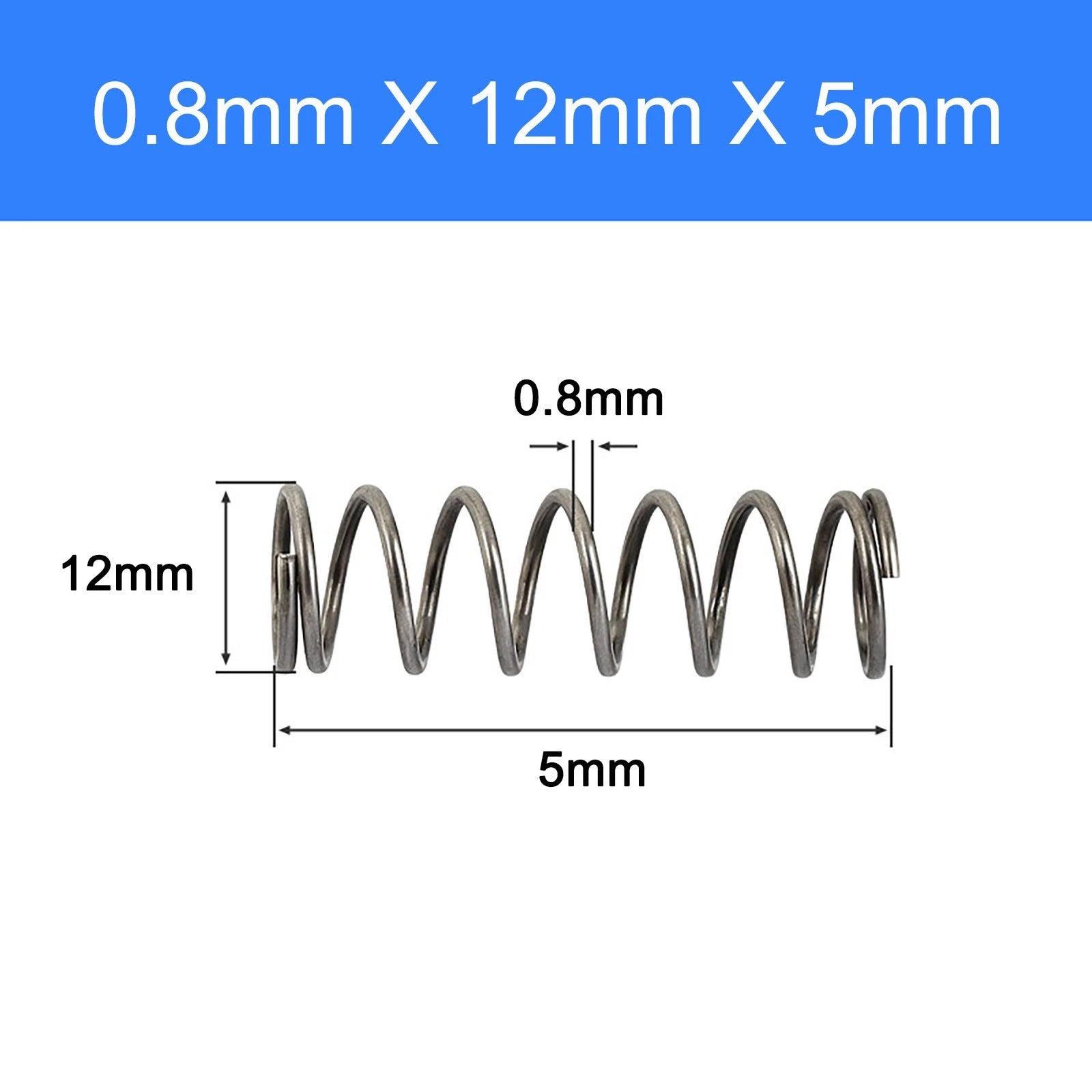 Compression Spring Spring Steel Pressure Coil Spring 0.8mm Wire OD 3-15mm DIY