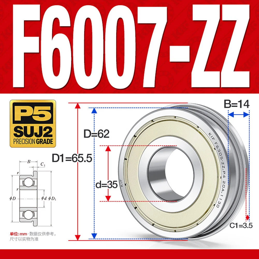 Mini Metal Shielded Flanged Ball Bearings - Model Complete Inner Diameter 2-50mm