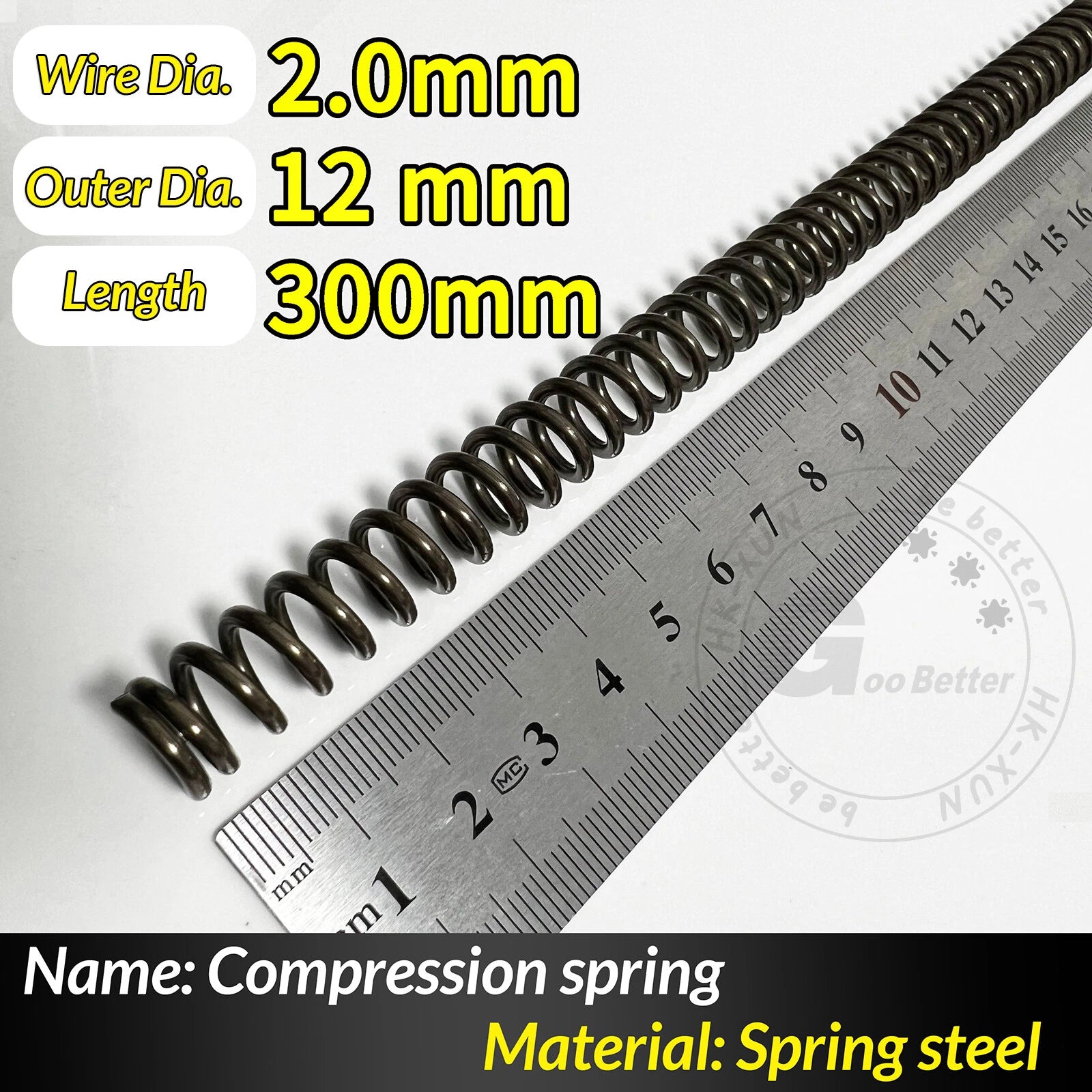 Compression Spring Pressure Springs, Wire Dia 2-3.5mm, OD 10-60mm, Length 300mm