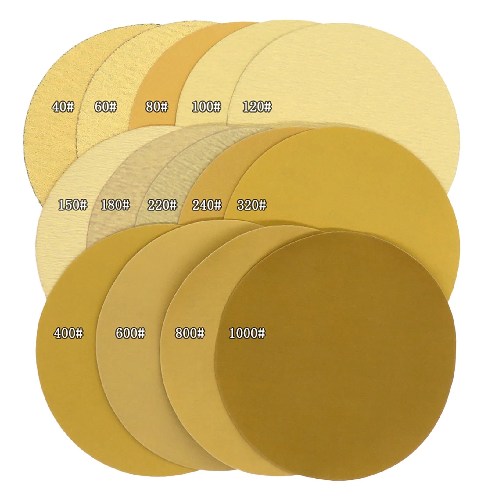 225mm 9" Dry Sanding Discs Grit 40 - Grit 1000 Sandpaper Pad Hook & Loop