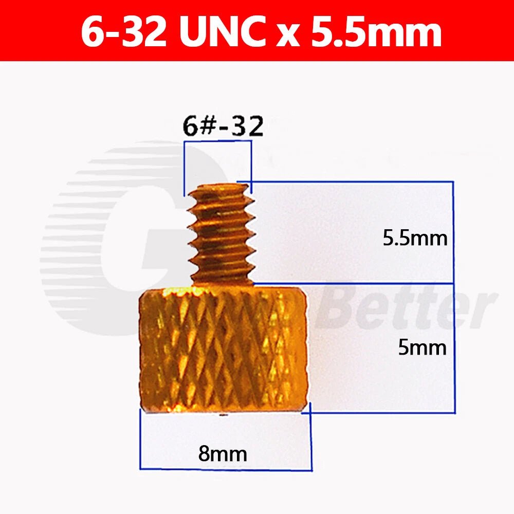 6 - 32 UNC Flat Knurled Thumb Screws — Anodized Aluminum, 10 Colors, 5.5mm to 20mm - HomeDIYer