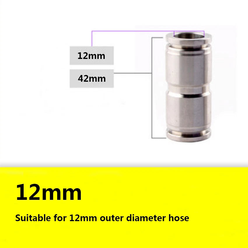 Stainless Steel Straight Push-in Pneumatic Fittings | 4mm to 16mm