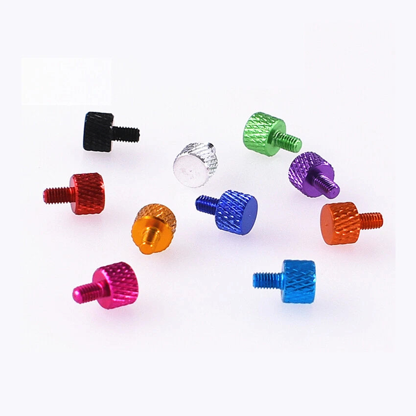 M3 Knurled Thumb Screws – Aluminium Hand Grip Knob Bolts, Multiple Colors