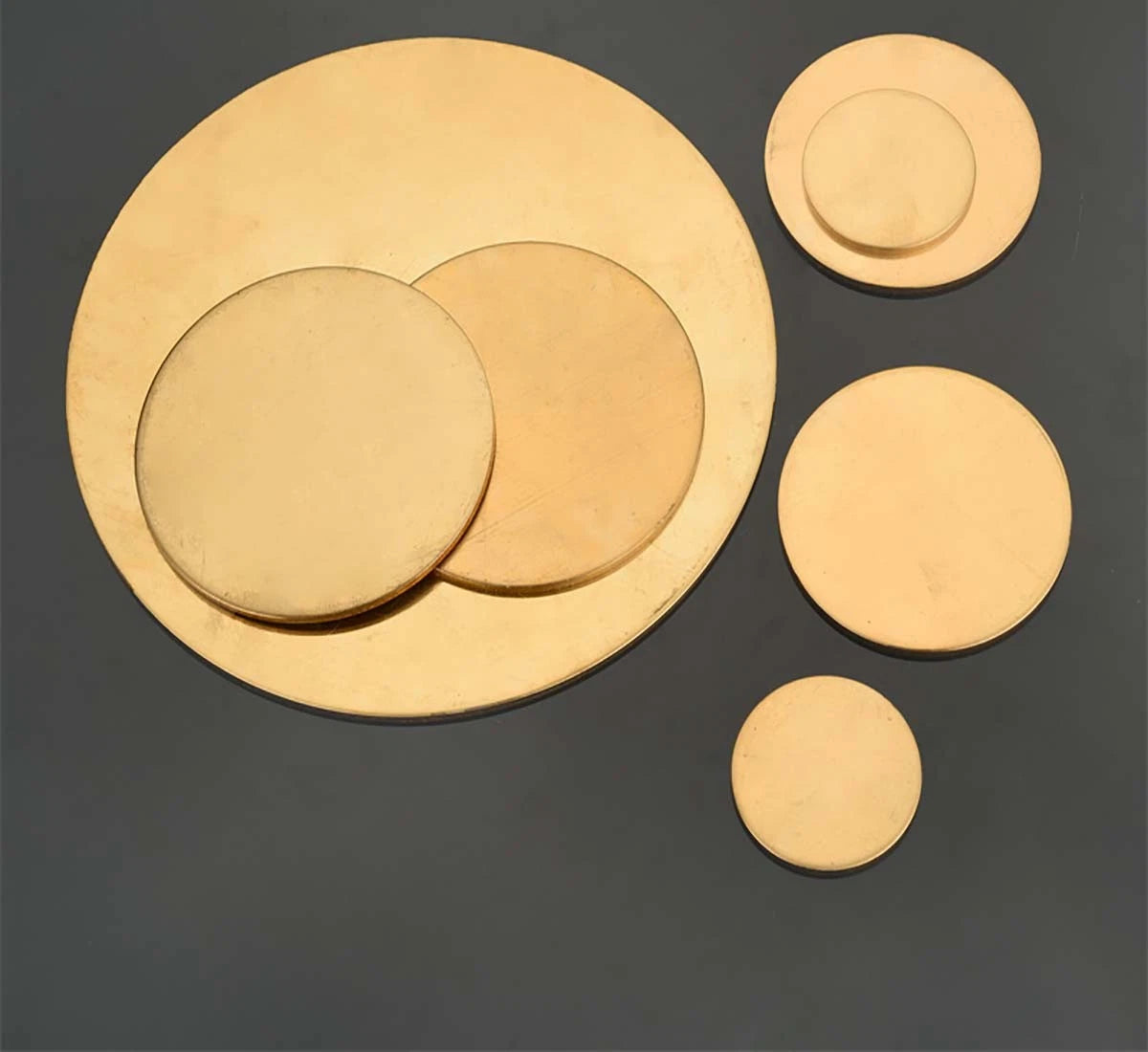 H62 Solid Brass Discs Blanks Thick 0.3mm ~ 1.5mm Metal Round Sheets Dia 10 - 300