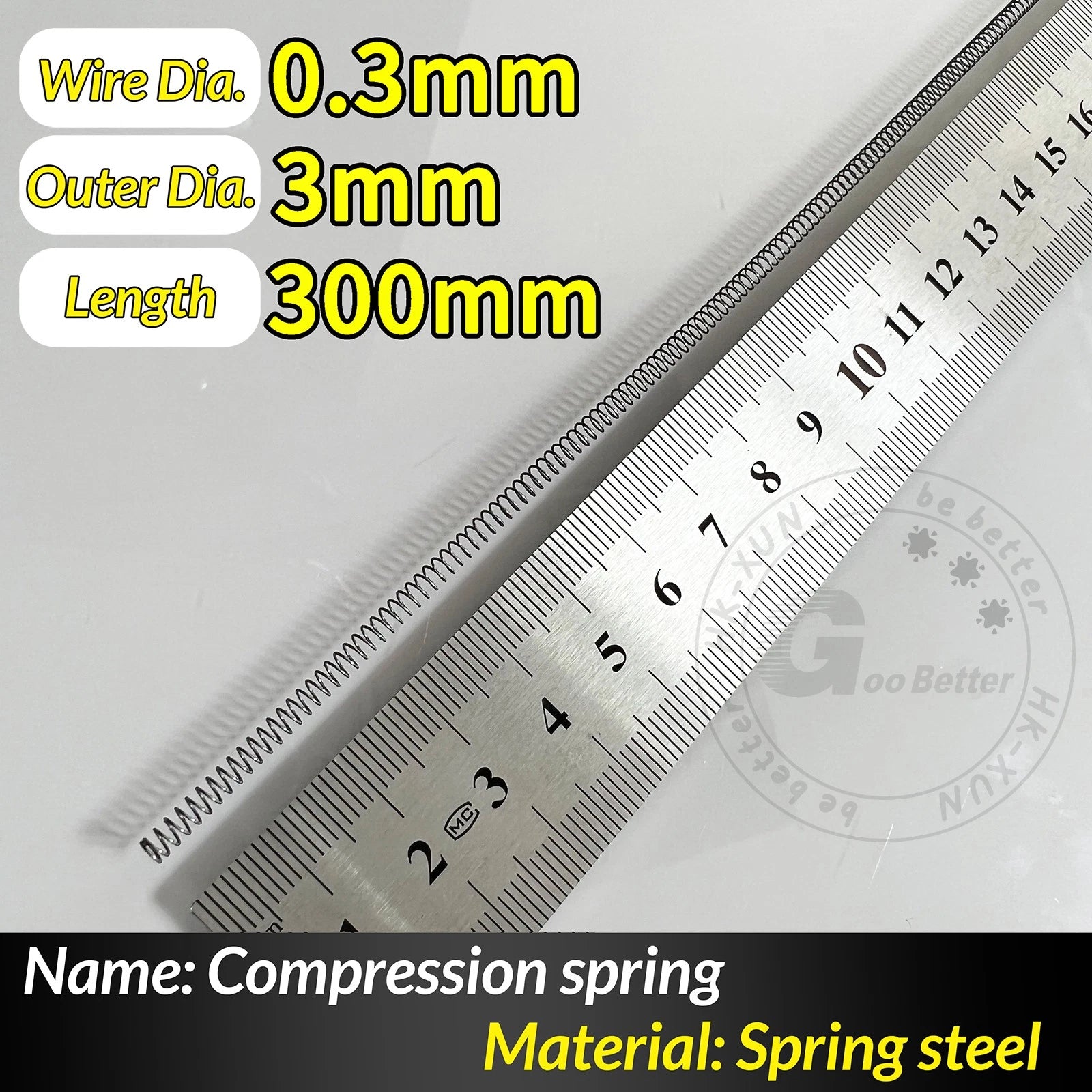 Compression Spring Pressure Springs, Wire Dia 0.3-1.0mm, OD 2-25mm, Length 300mm
