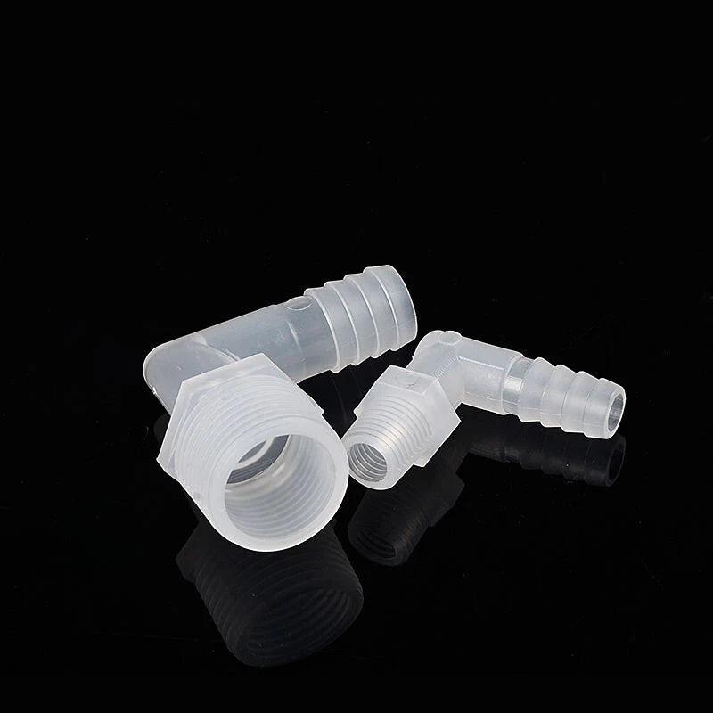 90 Degree Elbow Barbed Hose Fitting — Plastic Tube Connector 6.4–19.5mm