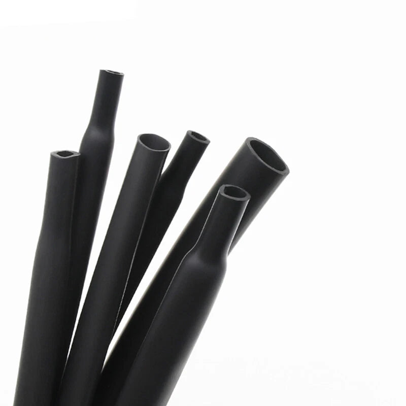 1.7:1 Silicone Heat Shrink Tubing — Black, φ0.8mm to φ40mm, 1–20m