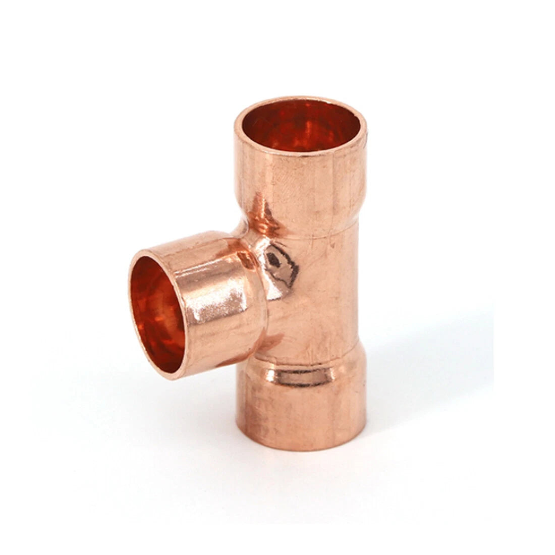 Copper End Feed Tee Fitting — Equal & Reducing T-Type, ID 6.35mm–67mm