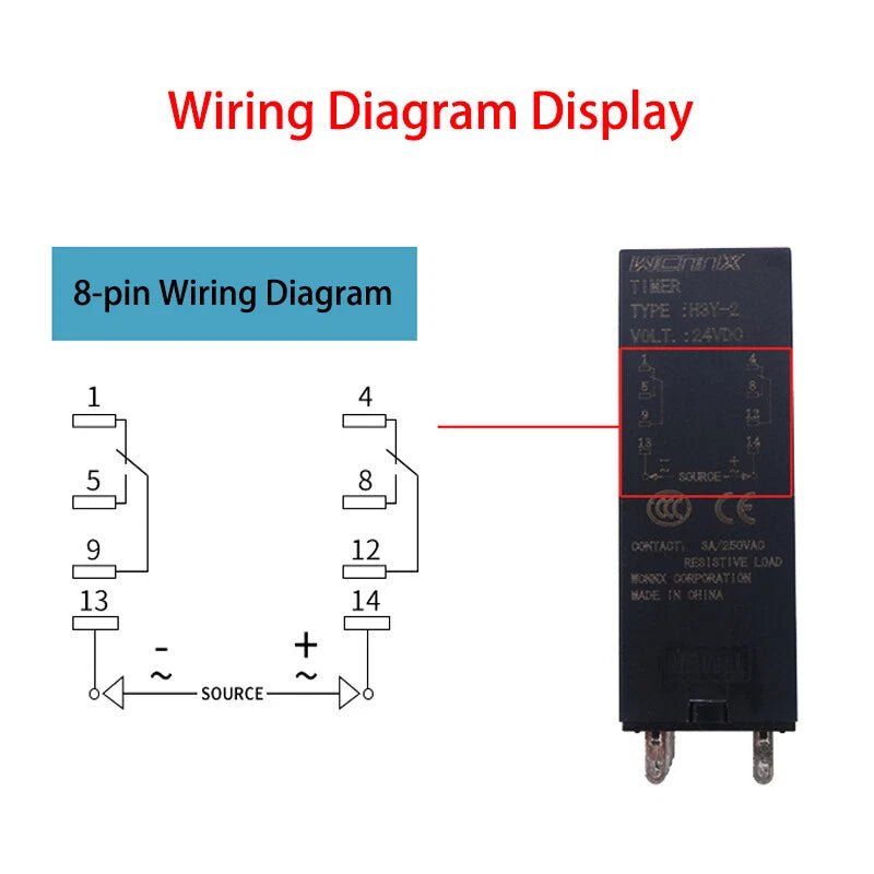 Power On Time Timer Delay Relay H3Y - 2/4/2H AC 12/24/220V DPDT 8Pin / 14Pin - HomeDIYer