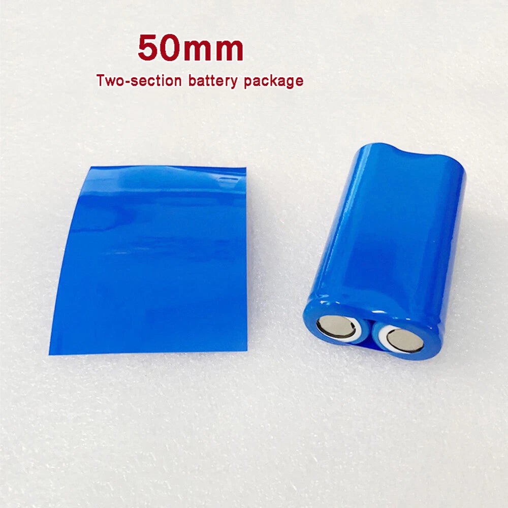 Blue PVC Heat Shrink Tubing for 18650 Battery Packs — Single to 4 - Cell - HomeDIYer