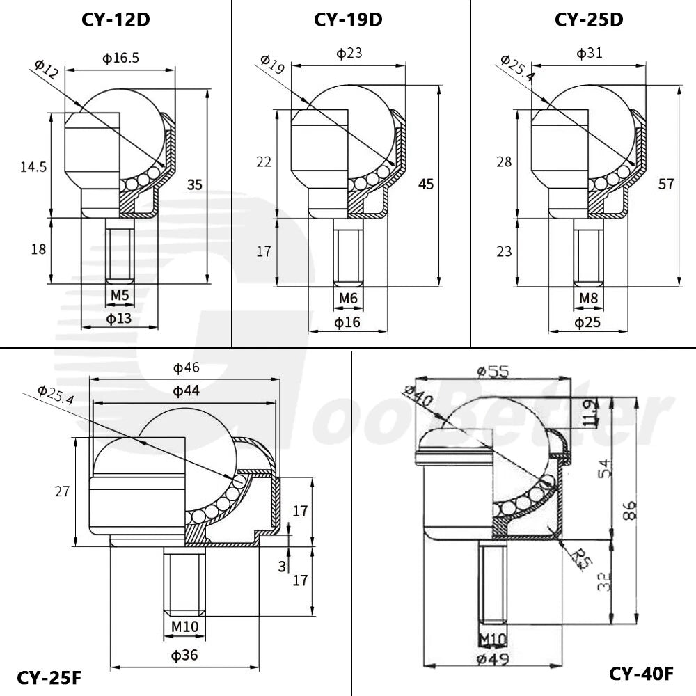 Ball Caster Ball Transfer Unit Ball Bearing Castor Conveyor Roller Wheel Various