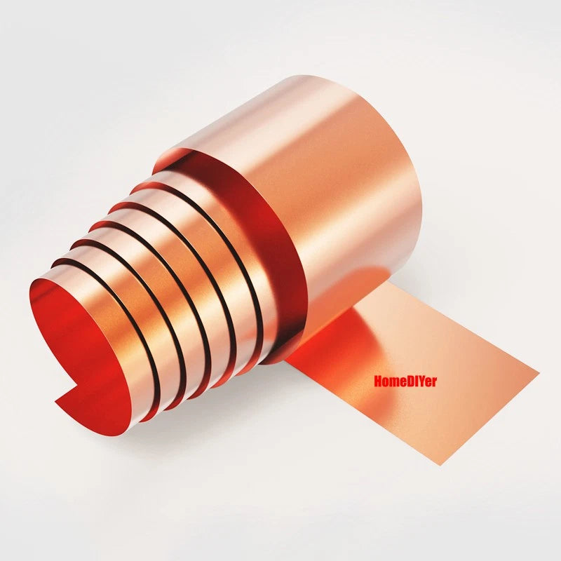 T2 Copper Sheet Strips Flexible Pure Copper Coil Thick 0.01-1mm Widths 5mm-120mm