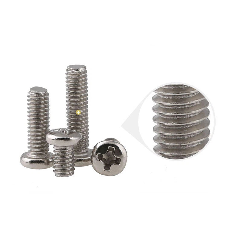 Pan Head Phillips Machine Screws | M1.4 to M5 | Nickel Plated | Multiple Lengths