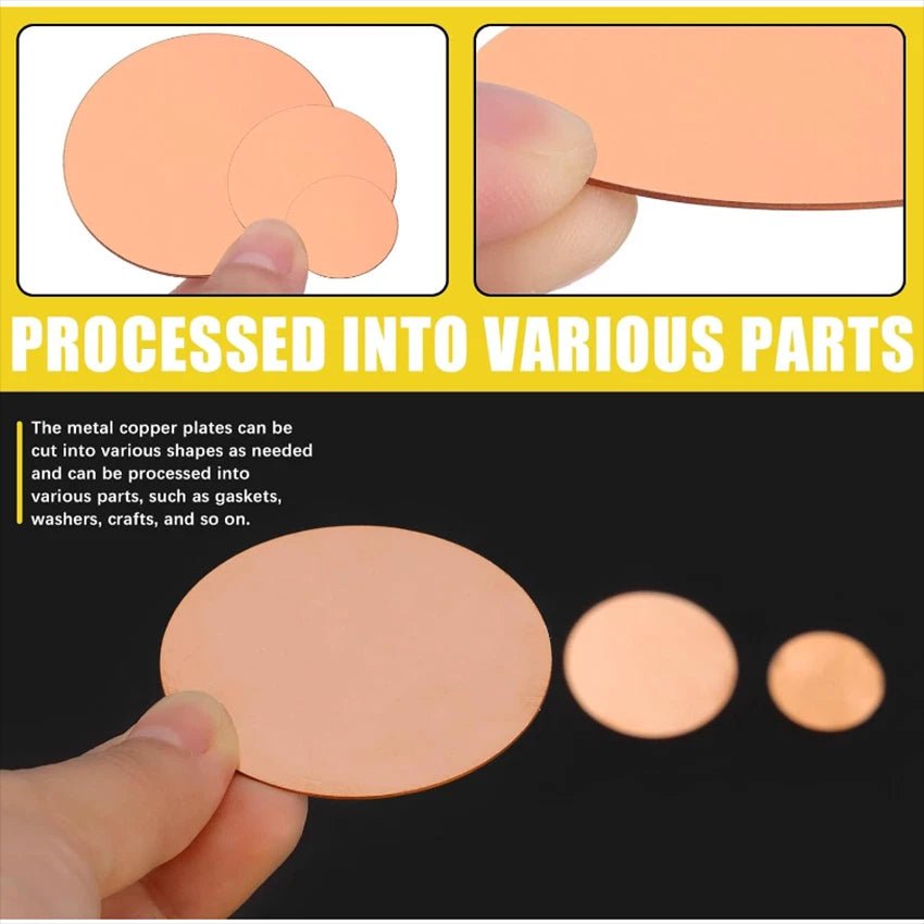 Solid Pure Copper Discs Round Plate Metal Sheet Thick 0.3-3.5mm Dia 10mm-300mm - HomeDIYer