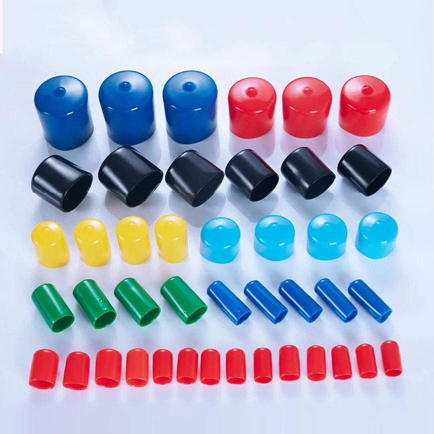 Vinyl Rubber Thread Cover Caps – Φ1.3mm to Φ24mm, 7 Colors, 10 Pcs
