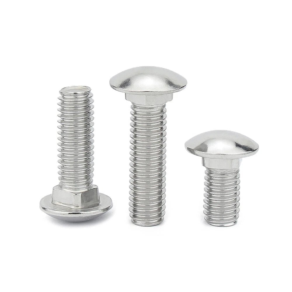 Carriage Bolts 304 Stainless Steel — M4 M5 M6 M8 M10 M12 Cup Square Dome Head - HomeDIYer