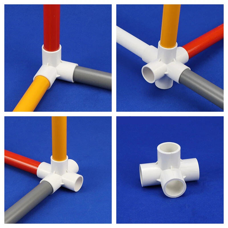 Grey PVC 5-Way Equal Connector Socket Pressure Pipe Fittings 20 25 32 40 50mm