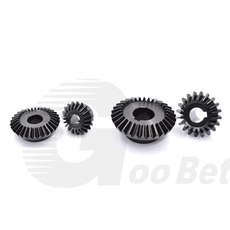 Mod 1.5 Bevel Gear C45 Steel Gear Ratio 1:1.5 20 Tooth 30 Tooth Hardened Black