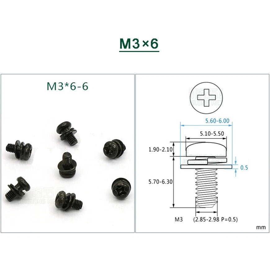 Stainless Steel Phillips Pan Head Screws with Flat and Spring Washers M1.6 to M5 - HomeDIYer