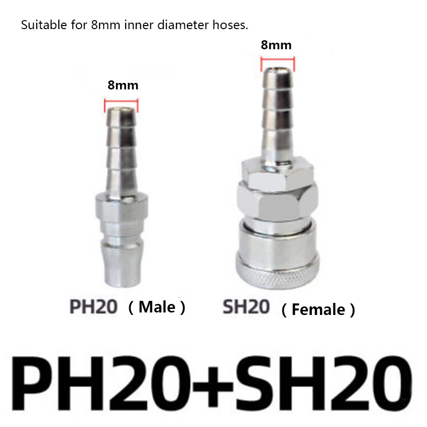 Air Hose Quick Release Coupler Set — Male & Female Compressor Fittings