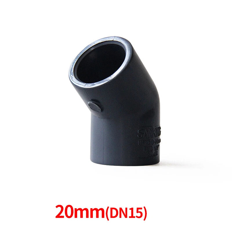 Black PVC Pipe 45° Elbow Plumbing Fittings Connector Coupling Water 20-110mm