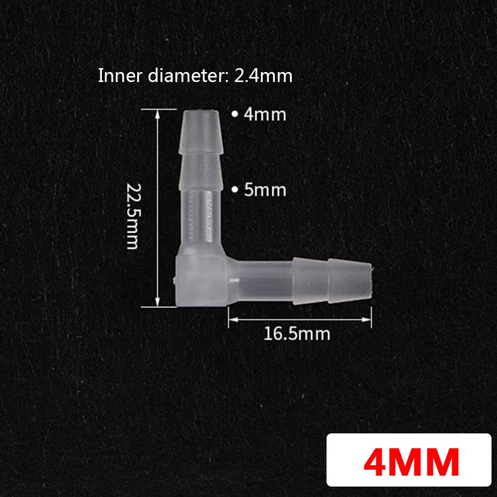Plastic Elbow Barb Hose Connector — L-Piece Tube Joiner for Air, Fuel & Water (1.6mm–20mm)