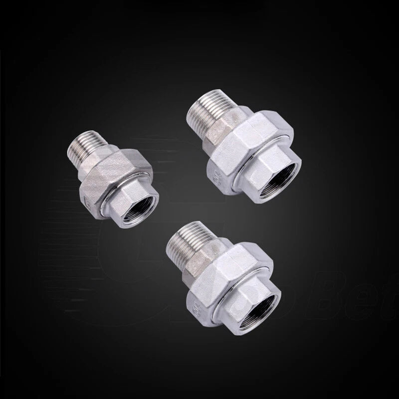 304 Stainless Steel Union BSP Male-Female Pipe Fitting Adapter — 1/4" to 2"