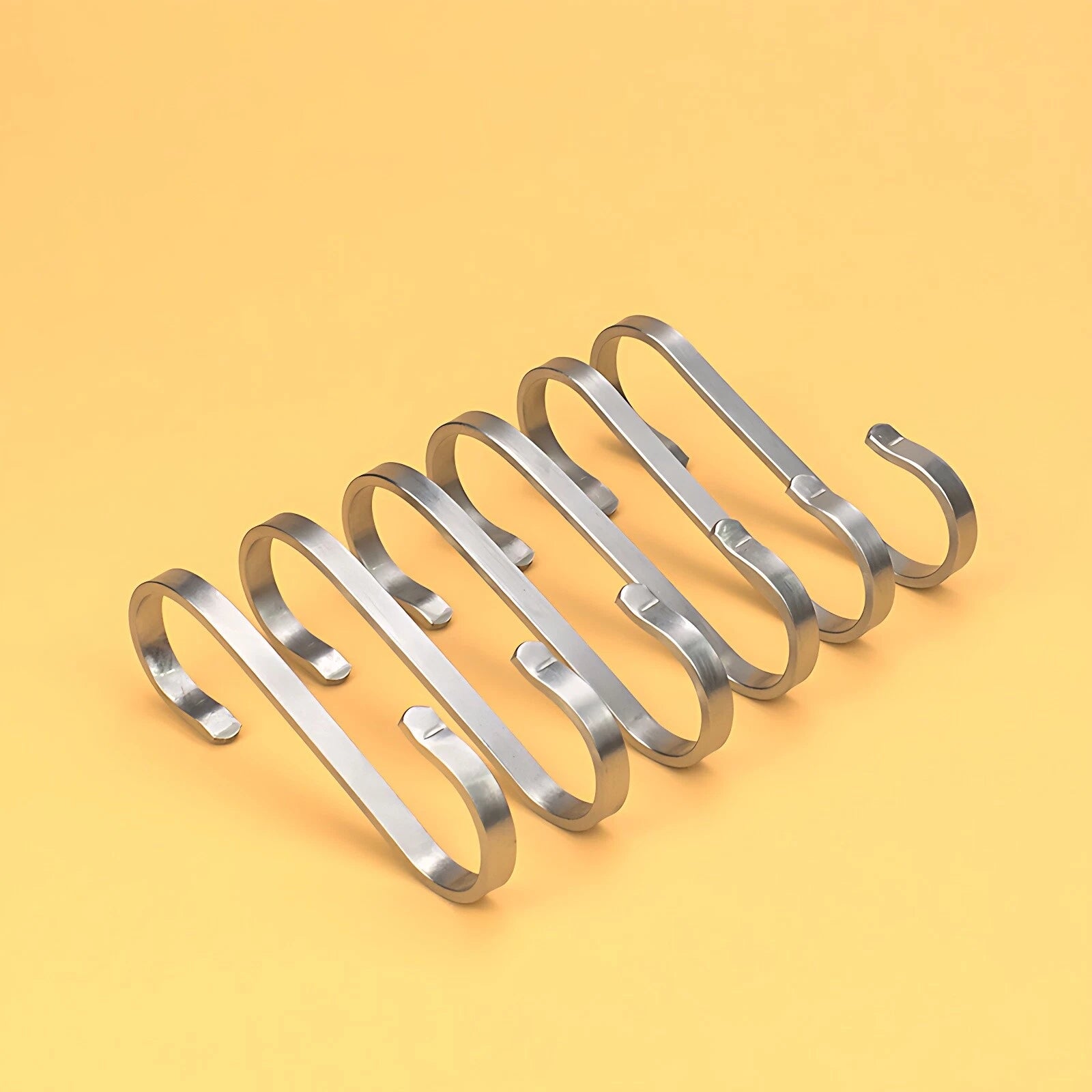 Stainless Steel Flat S Hooks Kitchen Meat Pan Utensil Clothes Hanger Hanging