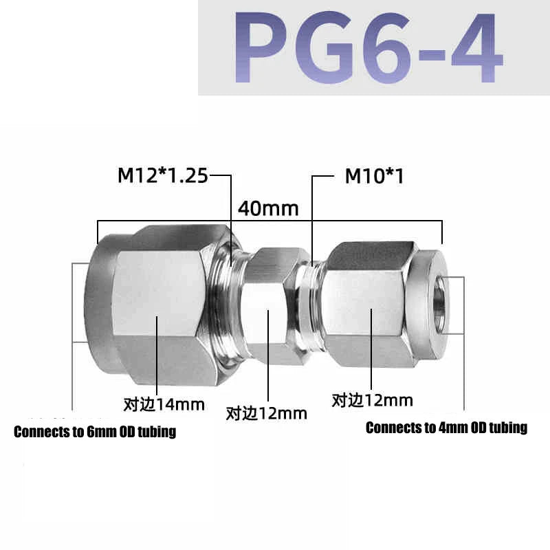 304 Stainless Steel Compression Reducing Connector | A2 Push-Fit Tube Reducer