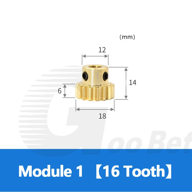 Brass Spur Gear Module 1 with Hub 15-50 Tooth Motor Pinion Bore 4-12mm Precision