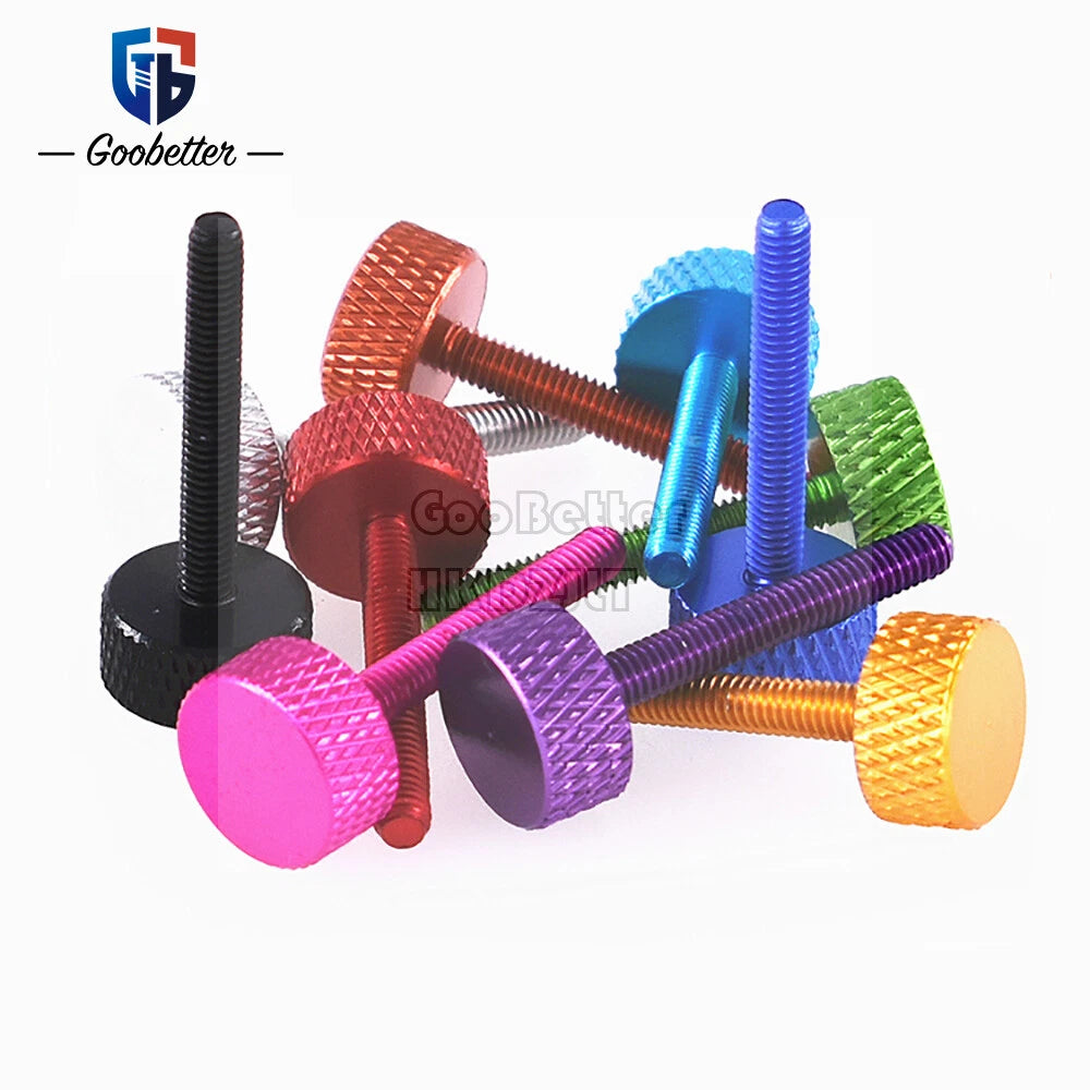 M3.5 Knurled Thumb Screws – Aluminum Alloy Hand-Tighten Grip Knob Bolts, 10 Colors