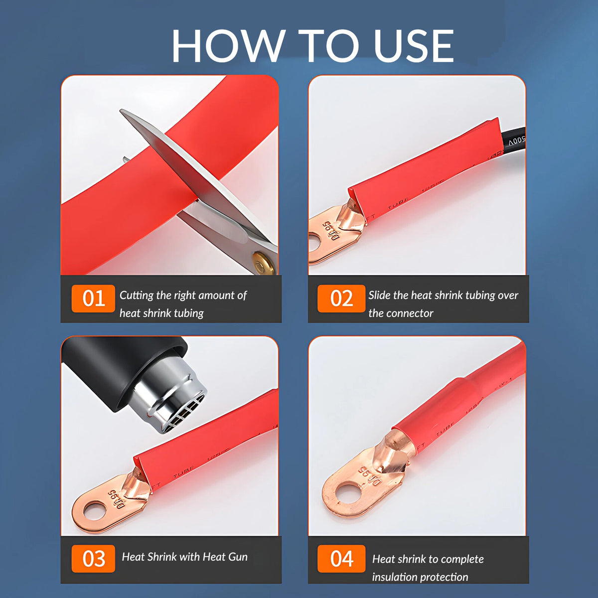 2:1 Heat Shrink Tubing – Electrical Cable Sleeving, Dia. 1mm–210mm, 7 Colors