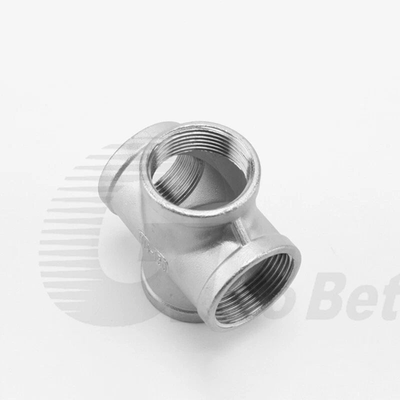Stainless Steel Cross 4-Way Pipe Fitting | BSP Female Thread | 1/4" to 2"