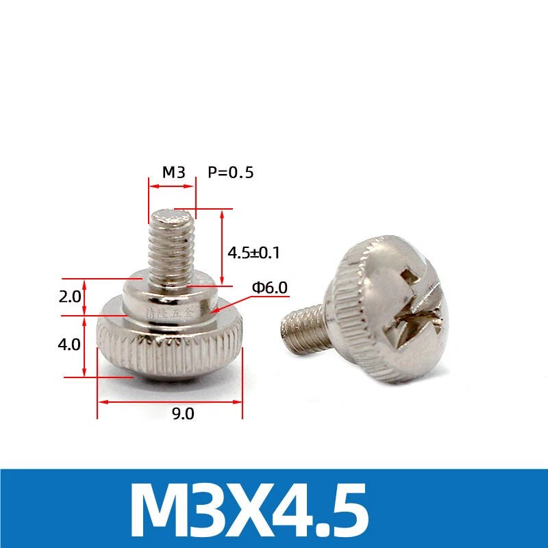 M3 Knurled Thumb Screws Step Hand Grip Knob Bolts — Carbon Steel, Nickel or Black Zinc - HomeDIYer